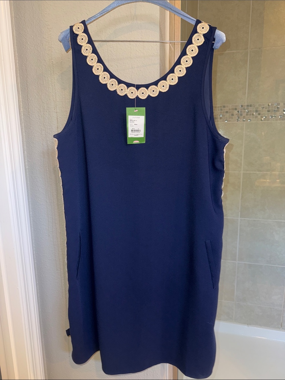 Lilly Pulitzer New with Tags Navy Sleeveless Stella Shift Dress Size 14